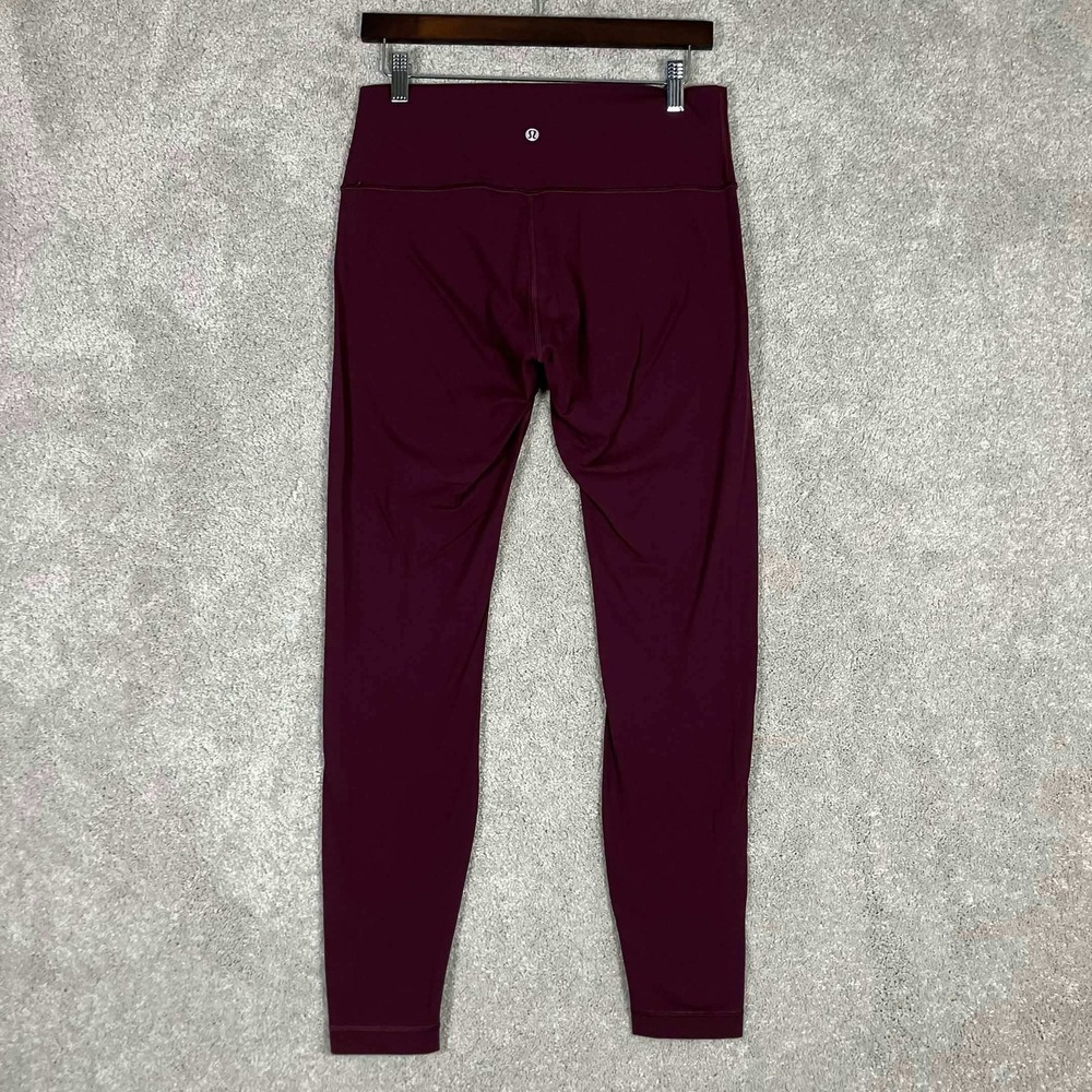 Lululemon Wunder Under High Rise Leggings Size 10 Deep Burgundy Red Yoga Pants